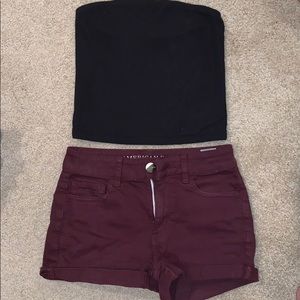 Black ribbed tube top